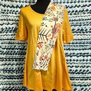 LulaRoe Perfect T Swing Top Small (8,10,12,14) OS Leggings 2-10 Yellow Bundle